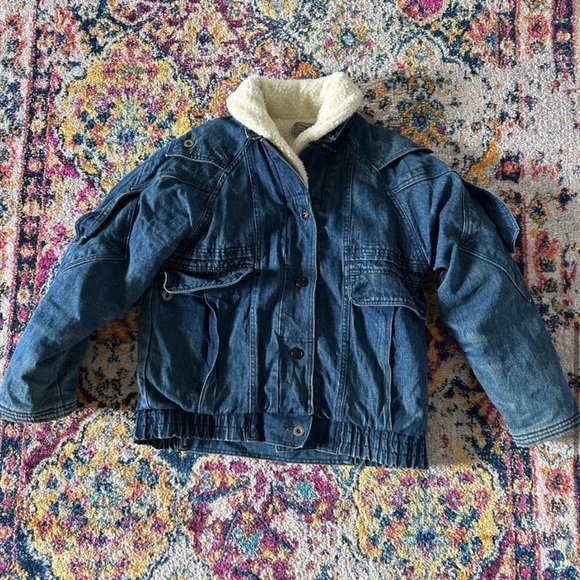 Rare Oversized Vintage Denim Bomber Jacket - Picture 6 of 10